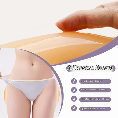 Vista 4 de Almohadillas de silicona adhesivas para caderas para mujer - Almohadillas reutilizables elevadoras de glúteos, almohadillas adhesivas para glúteos