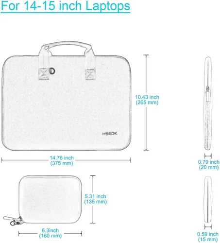 Vista 3 de Hseok P01k01 - Funda de neopreno para portátil de 15 pulgadas con funda