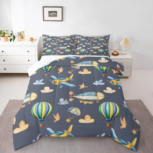 Vista 15 de Erosebridal Juego de edredón de camión de bomberos para niños, juego de ropa de cama de panal rojo brillante con diseño de panal de abeja