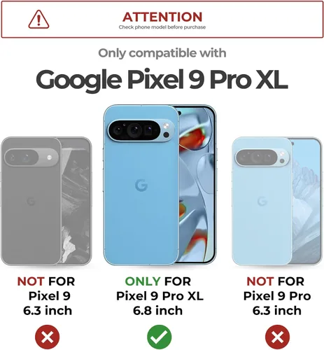 Vista 2 de Dexnor Funda para Google Pixel 9 Pro XL con cubierta deslizante para cámara y protector de pantalla integrado y soporte de alta resistencia, funda
