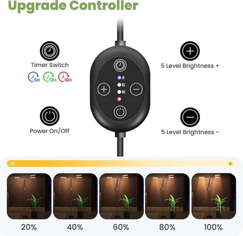 Vista 6 de Luces de plantas grandes para cultivo en interiores de 24 V, espectro completo mejorado de 660 nm, luz LED de cultivo LM281B+, luz de planta