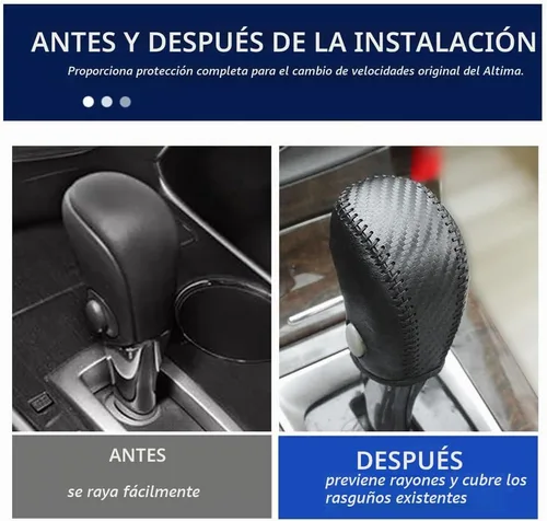 Vista 4 de DEYTOP Funda de palanca de cambios para 2013-2019 Nissan Sentra / 2013-2018 Altima Cubierta de palanca de cambios de cuero para automóviles Funda