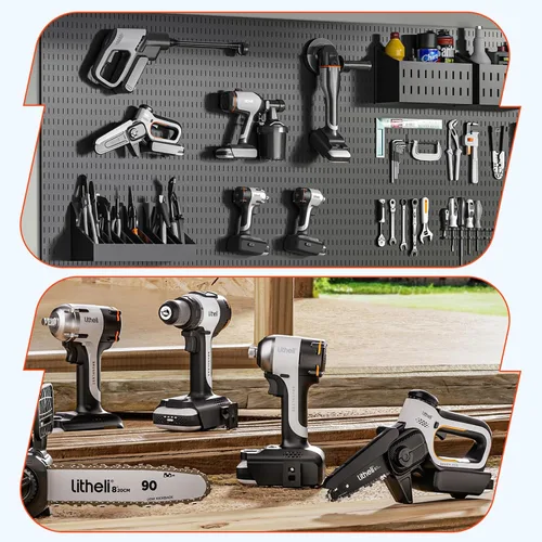 Vista 9 de LiTHELi Kit de llave de impacto inalámbrica de 20 V con batería de 2.0 Ah, pistola de impacto de anillo de cerdo de 1/2 pulgada, máximo 295