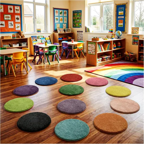 Vista 11 de Koeckritz Rugs Bright - Juego de 6 asientos circulares de 18 pulgadas
