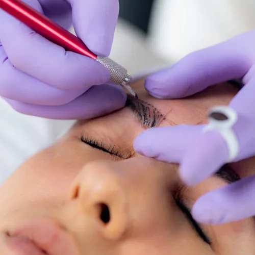 Vista 2 de Perpetual Permanent Makeup Bolígrafo manual de microblading desechable hecho a mano para tatuaje de cejas (pluma roja)