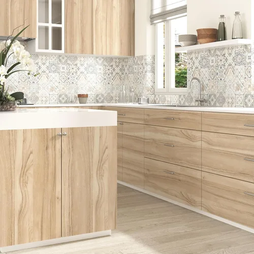 Vista 5 de Papel de contacto de grano de madera Papel tapiz ligero para Madera clara