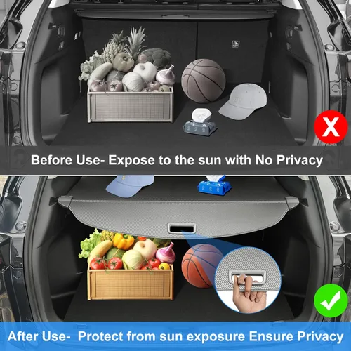 Vista 66 de AUXKO - Cubierta de carga retráctil para Lincoln MKX 2018-2016, cubierta de equipaje de maletero con protección de sombra para Lincoln Nautilus