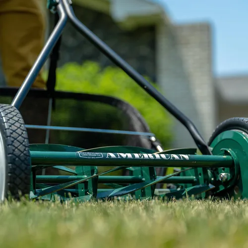 Vista 99 de American Lawn Mower Company 1204-14 Cortacésped de carrete de empuje de 4 hojas de 14 pulgadas, color rojo