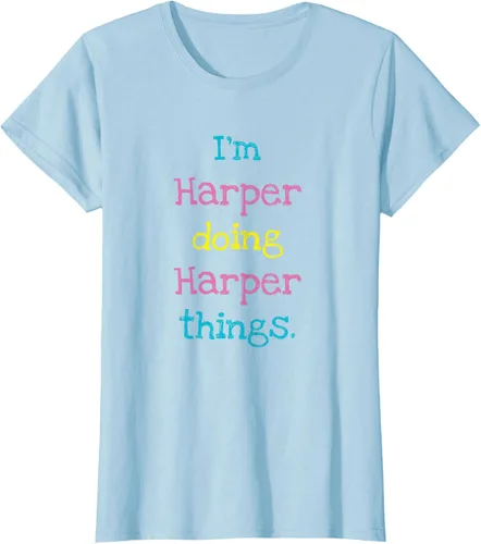 Vista 30 de Harper - Camiseta de regalo para niños con texto personalizado