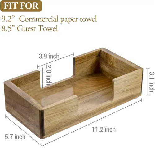 Vista 5 de MyGift Toallas de papel de triple pliegue, moderno soporte de toalla de mano de alambre de metal en acabado en tono latón, encimera de baño