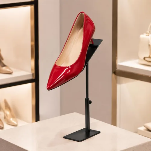 Vista 2 de EXCEART Soporte de exhibición de tacones altos Organizador de zapatos ajustable de acero inoxidable Organizador de estante para almacenamiento