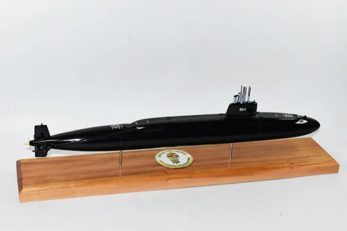 Vista 4 de Squadron Nostalgia LLC USS George C. Marshall SSBN-654 Modelo submarino (BlackHull), modelo a escala, caoba, Benjamin Franklin