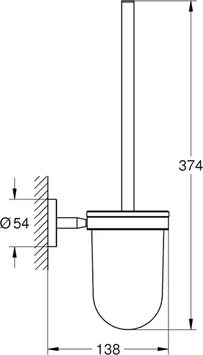 Vista 2 de Grohe 40463001 BauCosmopolitan - Escobillas para inodoro, color cromado