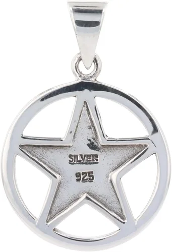 Vista 4 de Jewelry Trends Pentáculo Estrella Pentagrama Colgante de plata de ley creado Ónix Negro, Plata esterlina, ónix sintético