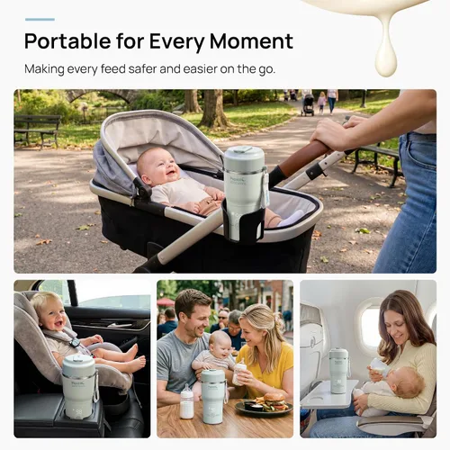 Vista 15 de Papablic [2026 NEW Upgraded] NutriWarm™ Portable Bottle Warmer