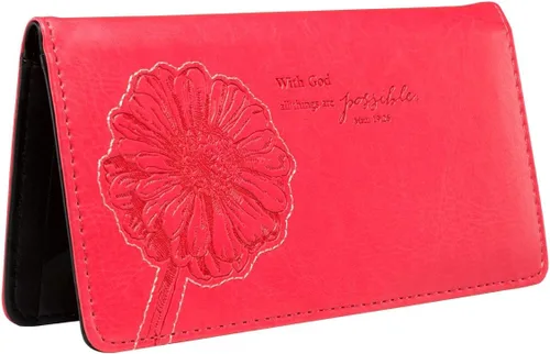 Vista 4 de Billetera y chequera de cuero sintético y mensaje cristiano, guarda duplicados de cheques y tarjetas de crédito, para mujeres y hombres, Mathew, Uno