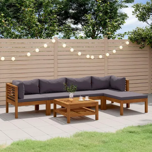 Vista 7 de Garden Lounge Set Cream Brown, 2-Seater Patio Sofa with Cushions, Acacia Wood Outdoor Furniture for Garden, Patio, Balcony, Weather-Resistant Modern