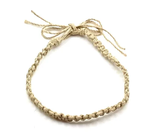 Vista 17 de Hemp Anklet Adjustable Tie On (Black)
