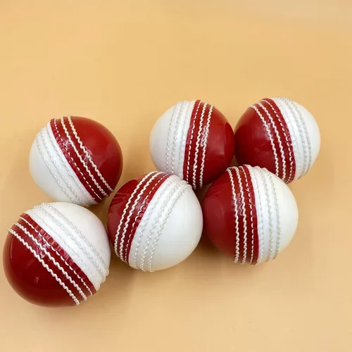 Vista 2 de AnNafi® Pelotas de entrenamiento de cricket de doble color, pelotas de entrenamiento deportivo y divertidas Bola de doble color rojo y blanco