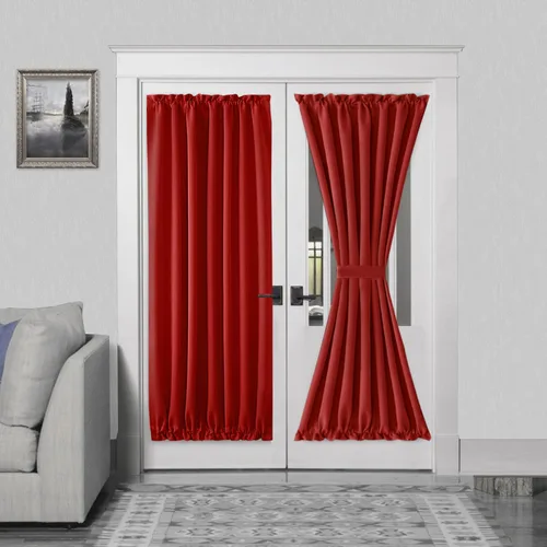 Vista 63 de DWCN Cortinas para Puertas Francesas – Cortinas opacas térmicas con bolsillo para barra para puertas con ventana de cristal, puertas de cocina