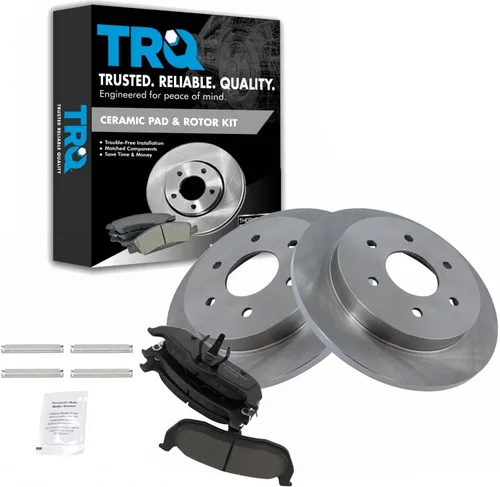 Vista 29 de TRQ Juego de pastillas de freno y rotor de cerámica trasera compatible con Honda Accord V6 1998-02 3.0L con frenos de disco traseros 02-06 Acura RSX