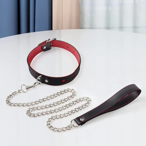 Vista 3 de Collar de cuero para mujer, gargantilla de piel de vaca y correa para mujer