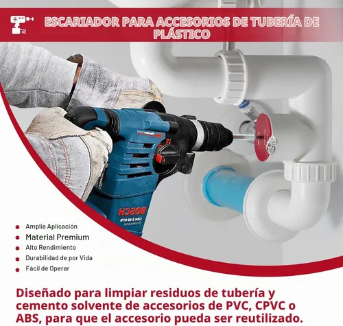 Vista 6 de Escariador de tubería de PVC, kit ahorrador de accesorios de tubería de PVC de plástico de 6 piezas que se adapta a taladros estándar de 1/2