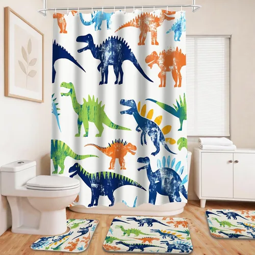 Vista 8 de Cool Modern - Juego de portaaviones para niños con cortina de ducha náutica militar y alfombras de 20 x 31 pulgadas, accesorios de baño, decoración