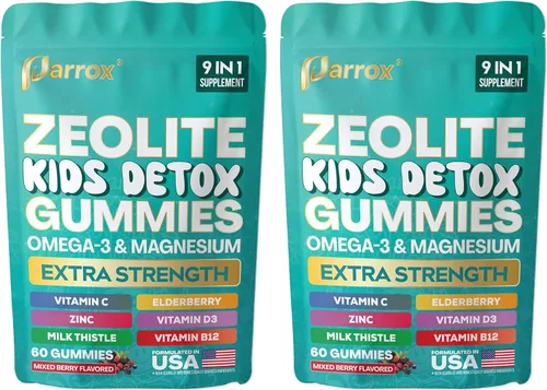 Vista 11 de Gomitas de Zeolita Parrox para Niños, 9-en-1 con Zeolita, Omega-3, Magnesio, Saúco, Vitamina C, Cardo Mariano, Vitamina D3, Zinc, B12 – Sin Azúcar