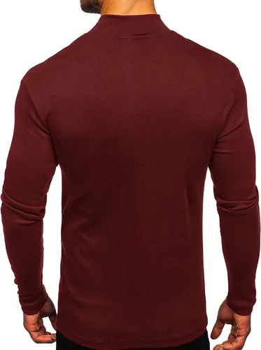 Vista 2 de Rela Bota Suéter de manga larga con cuello alto para hombre, diseño básico, elástico, ajustado