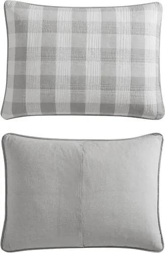 Vista 4 de Eddie Bauer - Juego de colcha individual, ropa de cama reversible de algodón con funda a juego, lujoso juego de cama
