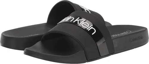 Vista 7 de Calvin Klein Men's Alongi Slide Sandalia, NegroBlanco 001