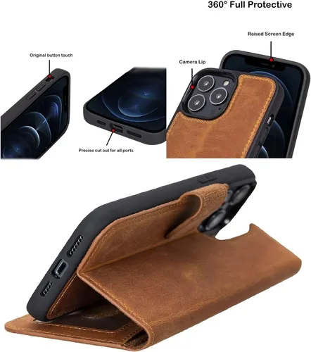 Vista 6 de VENOULT - Funda tipo cartera compatible con iPhone 14 Pro MAX / 15 Pro MAX para hombre o mujer, 15 Pro / 15 Plus / 14 Pro MAX todos los demás
