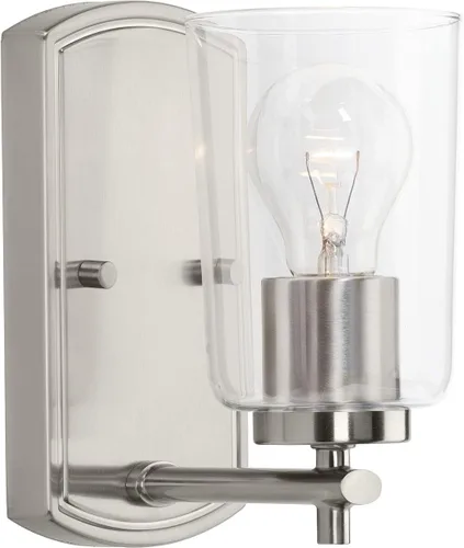 Vista 21 de Progress Lighting Adley Collection - Lámpara de tocador de baño tradicional con 3 luces, de cristal transparente, color negro mate, 7-5/8 x 23 Mate