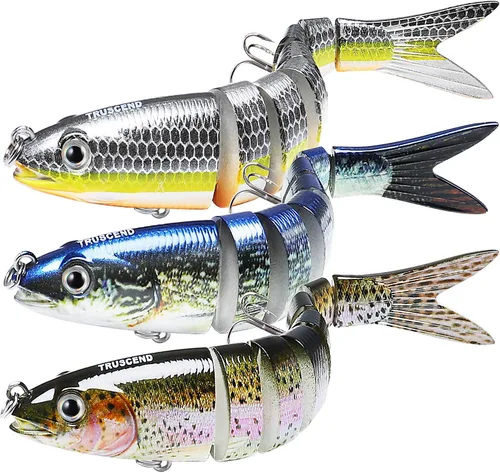 Vista 8 de TRUSCEND Swimmax - Señuelos de pesca fáciles de atrapar con ganchos BKK, ondulación, vibración, traqueteo y gorgoteo para más mordeduras, cebos