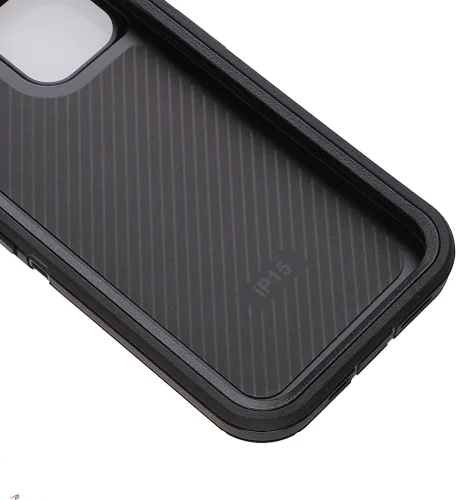 Vista 2 de Co-Goldguard Funda para iPhone 15 de 6.1 pulgadas, resistente de 3 capas, funda protectora resistente para iPhone 15 (negro)