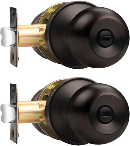 Vista 21 de Probrico - Perilla interior para puerta de baño, manija de puerta sin llave para dormitorio, juego de cerradura para puerta interior con perilla