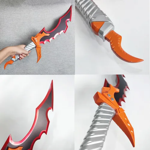 Vista 5 de Juego de dos piezas de espada de anime de metal Sung Jingwoo Knight Killer y colmillo de veneno de Kasaka para colección, cosplay