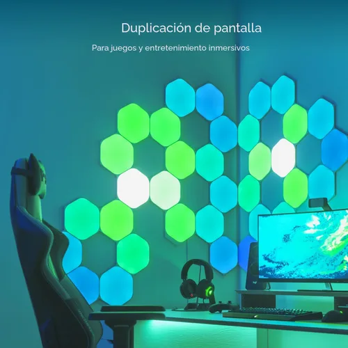 Vista 7 de Nanoleaf Shapes Hexagons Smarter KIT 7 Paneles - Multicolor
