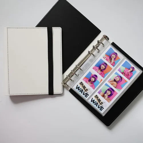 Vista 28 de Álbum de Fotos de Cabina de Fotos 2x6 - Cuaderno con Purpurina de 6 Anillos Carpeta Brillante con 20 Fundas para Fotos de 2 por 6 - Se Adapta a 80