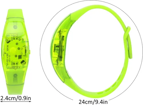 Vista 2 de plplaaoo Pulsera LED, pulsera LED de ciclismo, pulsera de silicona ajustable con luz LED, luces de correr para corredores, bandas reflectantes