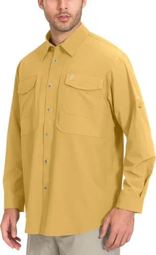 Vista 2 de Little Donkey Andy Camisa de manga larga elástica de secado rápido para hombre, para senderismo, viajes