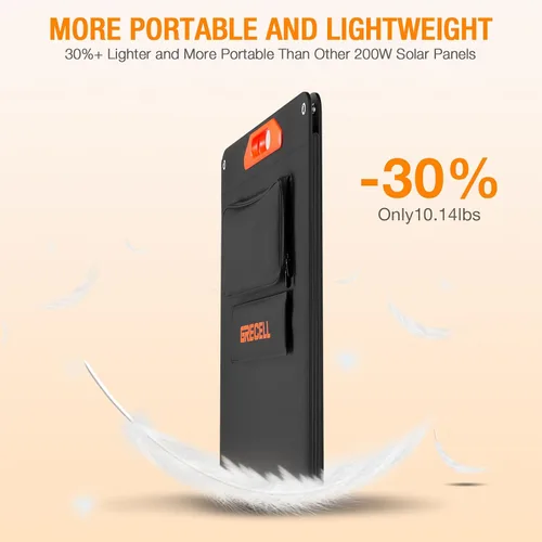 Vista 4 de el panel solar portátil 200W para el generador de la central eléctrica, flexible ultra ligero Foldable Solar Panel Kit, Lightweight