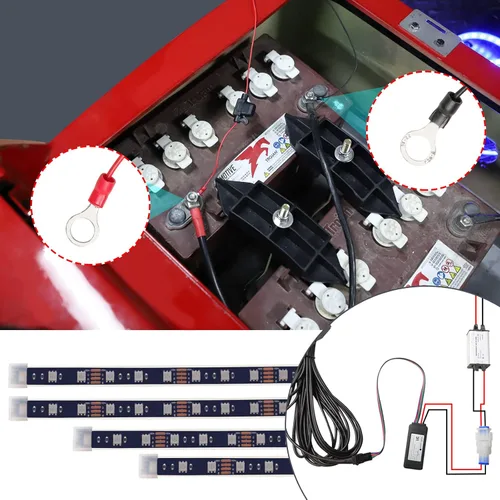 Vista 8 de Roykaw Tira de luz LED para carrito de golf, iluminación de neón para debajo de la carrocería, estándar de millones de colores, LED para EZGO/Club