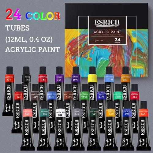Vista 3 de Juego de pintura acrílica, 57 piezas de suministros de pintura profesional con pinceles, pintura acrílica, caballete, lienzos, almohadillas