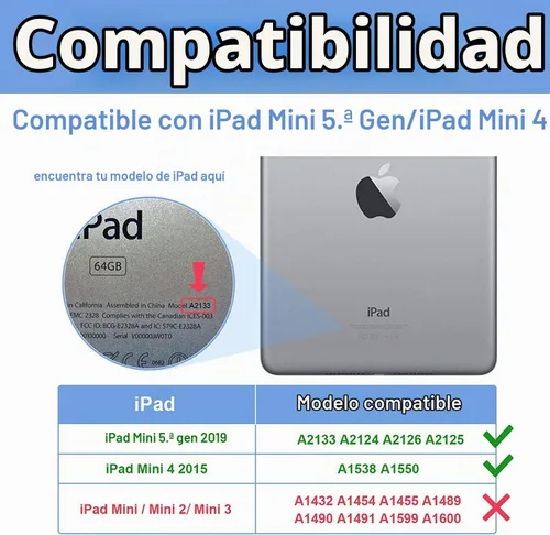 Vista 2 de Paquete de 2 protectores de pantalla para iPad Mini 5 Película de vidrio templado ultra transparente para iPad Mini 4 2015 Protector de pantalla