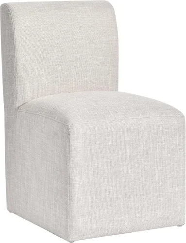 Vista 8 de DUHOME Silla de comedor tapizada con ruedas, sillas de comedor modernas de lino con ruedas para comedor, dormitorio, sala de lectura, sala de estar