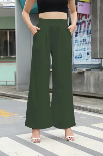 Vista 2 de SHINFY Pantalones palazzo elásticos de pierna ancha para mujer (S-3XL)