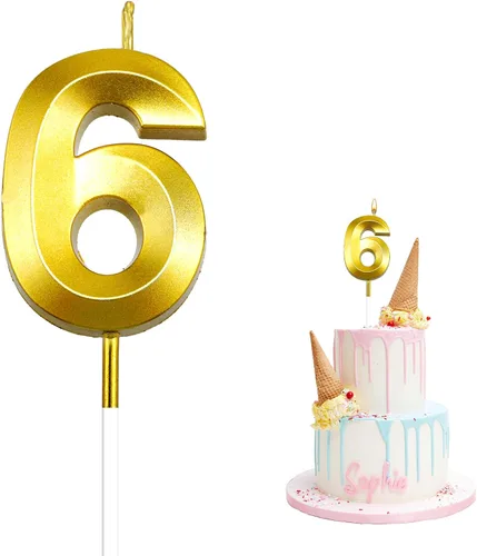 Vista 14 de Velas de cumpleaños para pasteles, velas de cumpleaños número 1 doradas, velas de números de feliz cumpleaños, velas de números para decoración