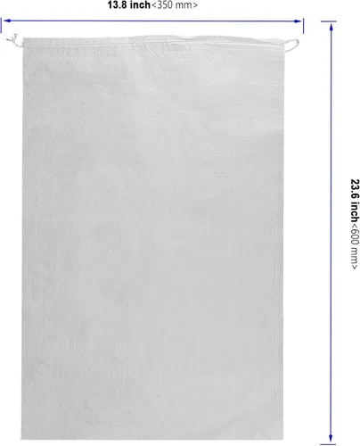 Vista 2 de Paquete de 100 bolsas de arena vacías de 14 x 24 pulgadas, bolsas de arena de polipropileno tejido blanco para control de inundaciones, situaciones